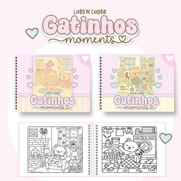 Arquivo Digital Livro de Colorir Gatinhos #6969