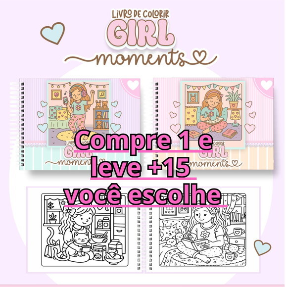 Arquivo Digital Livro de Colorir Girl Moments #7125
