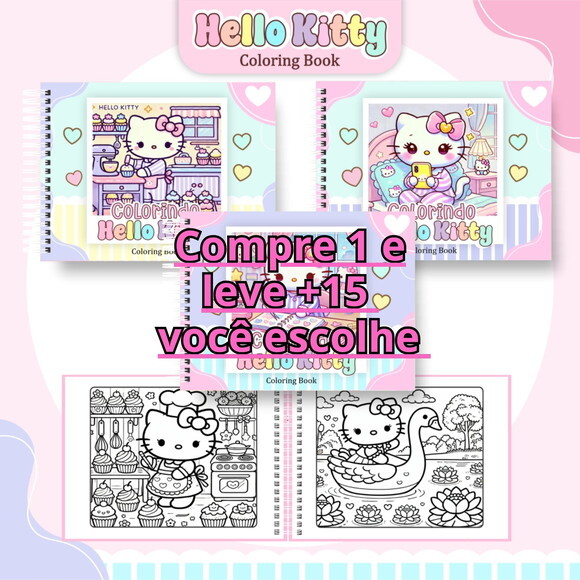 Arquivo Digital Livro de Colorir Hello Kitty #6328