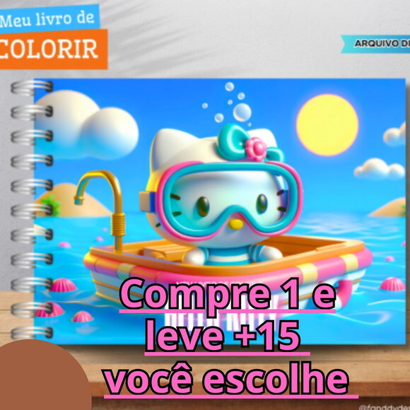Arquivo Digital Livro de Colorir Hello Kitty #6576