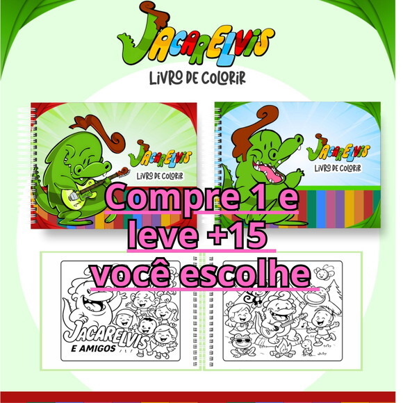 Arquivo Digital Livro de Colorir Jacarelvis #6981