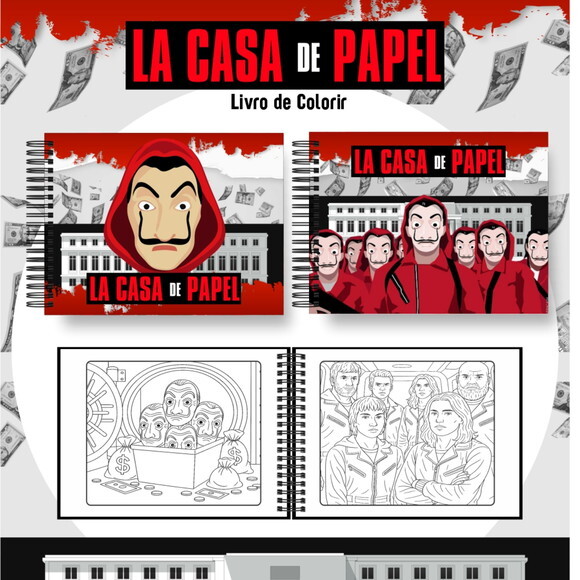 Arquivo Digital Livro de Colorir La Casa de Papel #6963