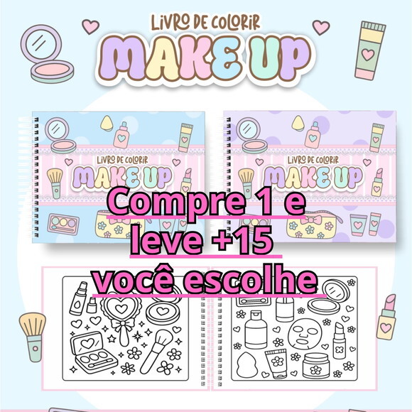 Arquivo Digital Livro de Colorir Make Up #7005