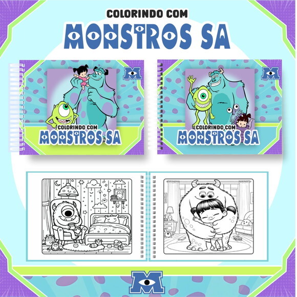 Arquivo Digital Livro de Colorir Monstros S.a #6658