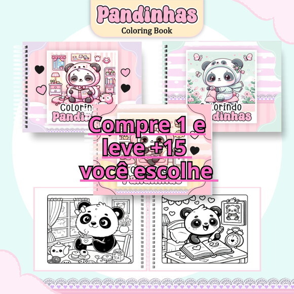 Arquivo Digital Livro de Colorir Pandinhas #6333