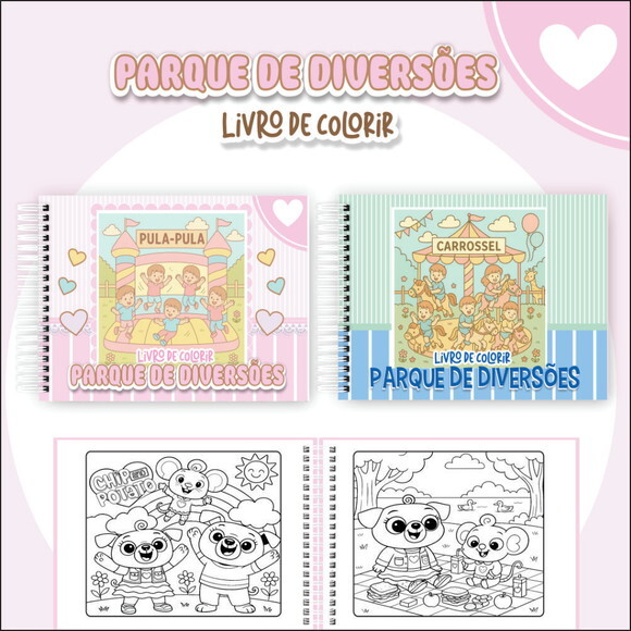 Arquivo Digital Livro de Colorir Parque de Diversão #7472