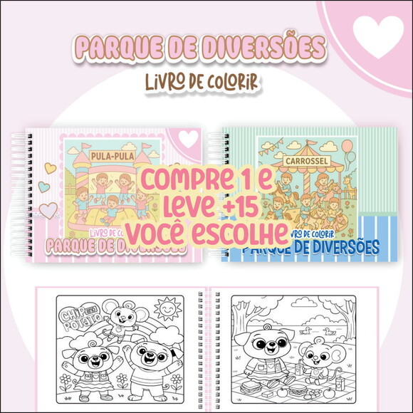 Arquivo Digital Livro de Colorir Parque de Diversão #7472