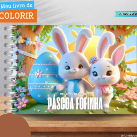 Arquivo Digital Livro de Colorir Páscoa Coelhinho #6575