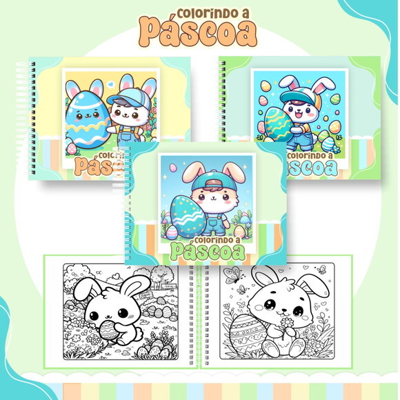 Arquivo Digital Livro de Colorir Páscoa Menino #6747