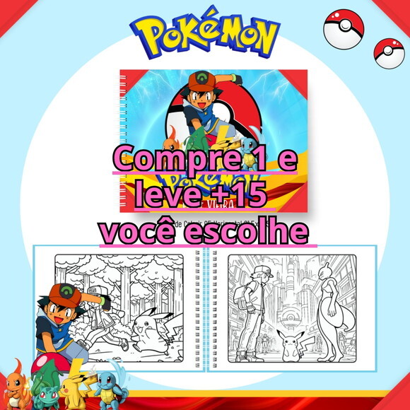 Arquivo Digital Livro de Colorir Pokémon #6640