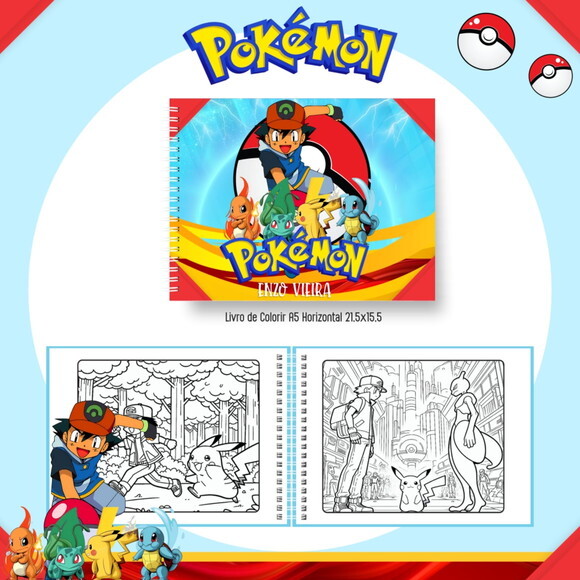 Arquivo Digital Livro de Colorir Pokémon #6640