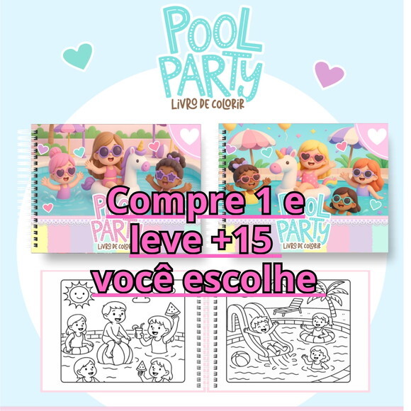Arquivo Digital Livro de Colorir Pool Party #6987