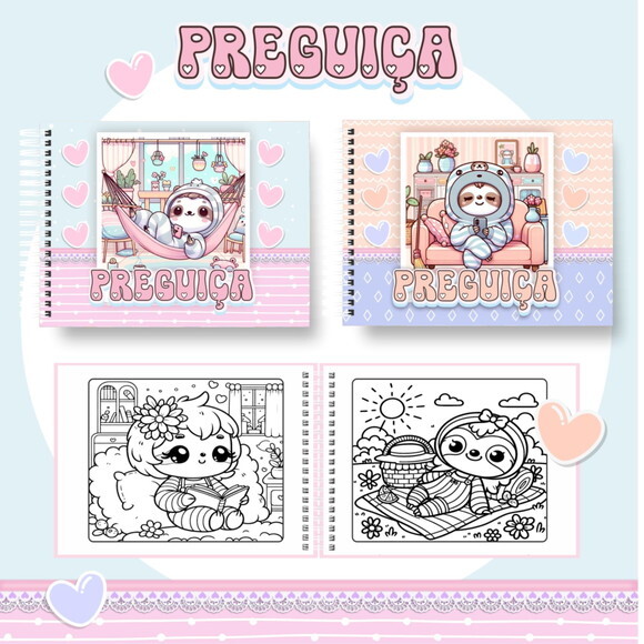 Arquivo Digital Livro de Colorir Preguiça #6656