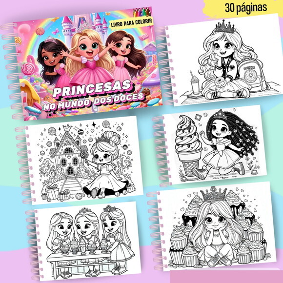 Arquivo Digital Livro de Colorir Princesas #6561