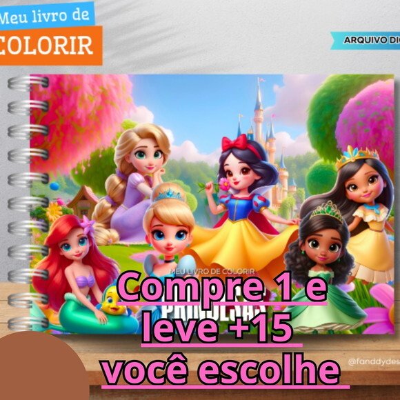 Arquivo Digital Livro de Colorir Princesas #6572