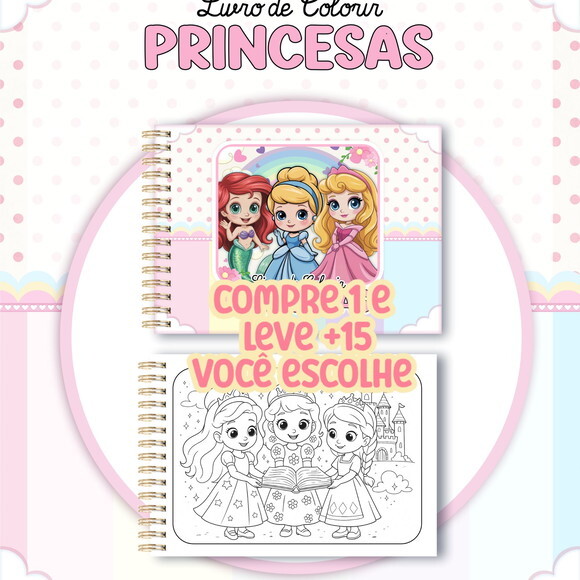 Arquivo Digital Livro de Colorir Princesas #7230