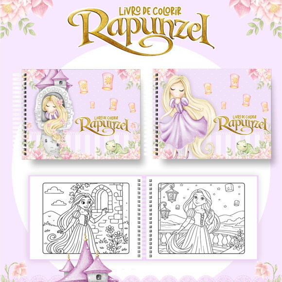 Arquivo Digital Livro de Colorir Rapunzel #6999