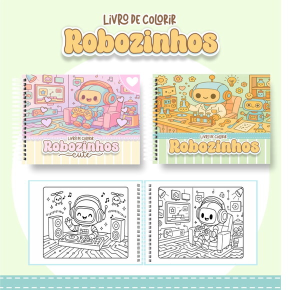 Arquivo Digital Livro de Colorir Robozinho #6973
