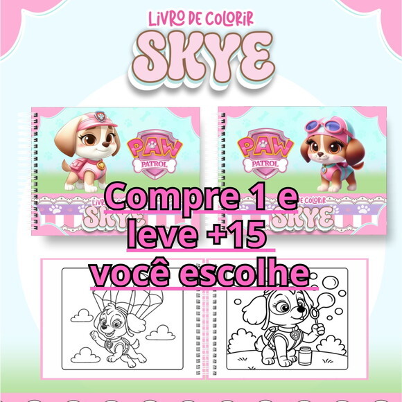 Arquivo Digital Livro de Colorir Skye #6977