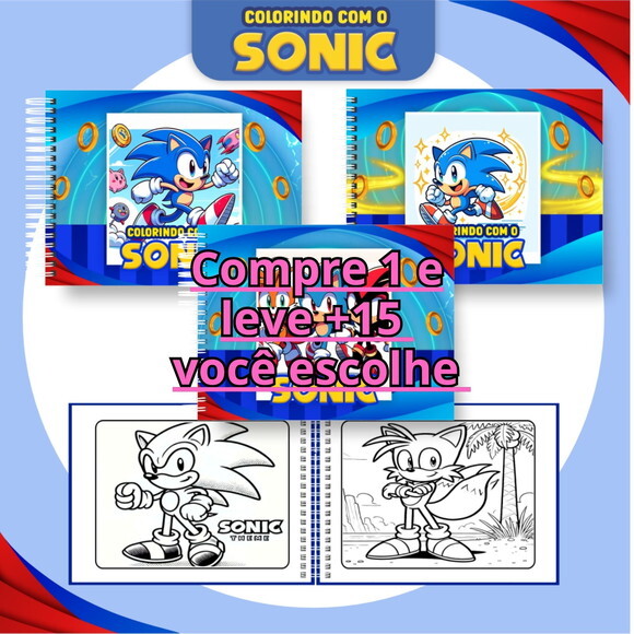 Arquivo Digital Livro de Colorir Sonic #6308