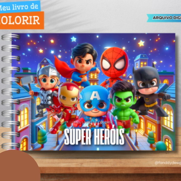 Arquivo Digital Livro de Colorir Super Heróis #6569