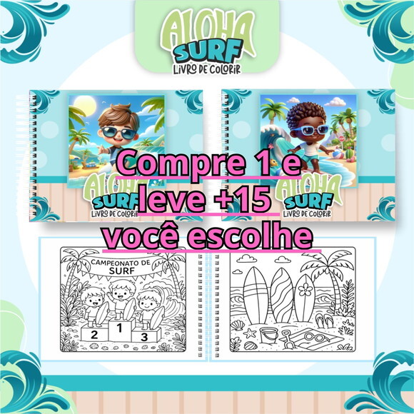 Arquivo Digital Livro de Colorir Surf #6826