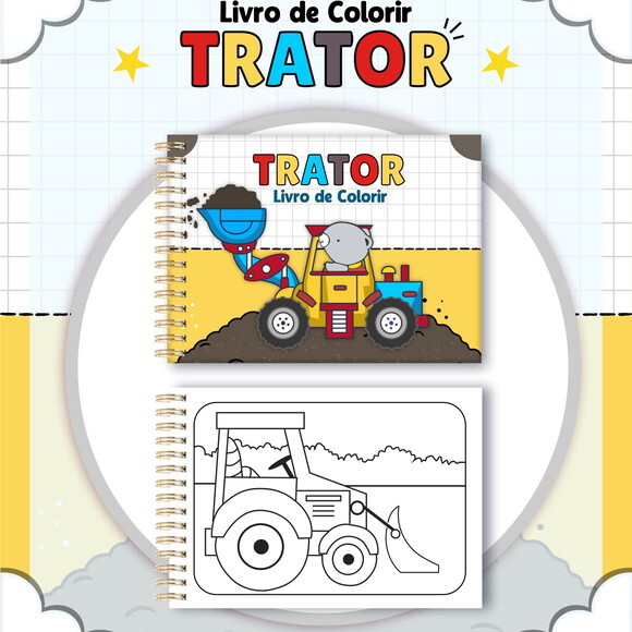 Arquivo Digital Livro de Colorir Trator #7258