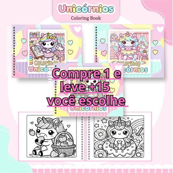 Arquivo Digital Livro de Colorir Unicórnio #6331