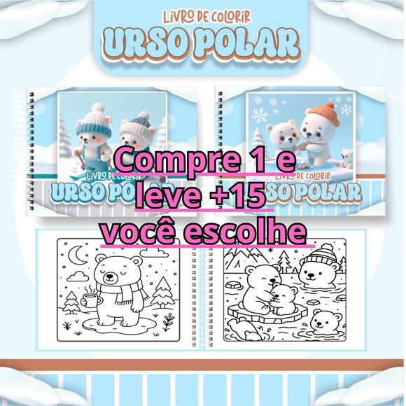 Arquivo Digital Livro de Colorir Urso Polar #6817