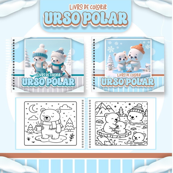 Arquivo Digital Livro de Colorir Urso Polar #6817