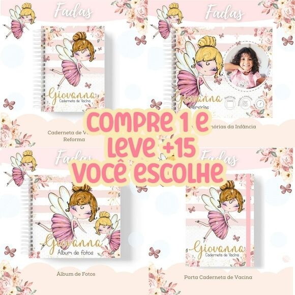 Arquivo Digital Livro do Bebê e Caderneta Fadinhas #1749