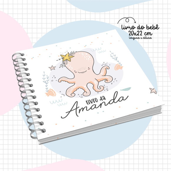 Arquivo Digital Livro do Bebê Fundo do Mar Menina #2895