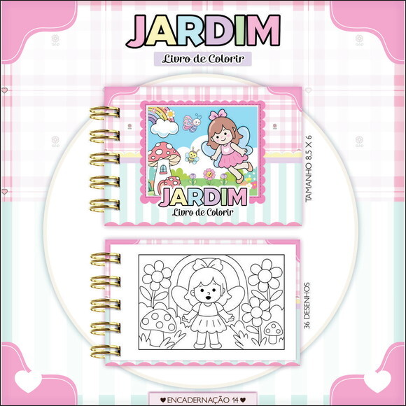 Arquivo Digital Mini Livro de Colorir Jardim #7189