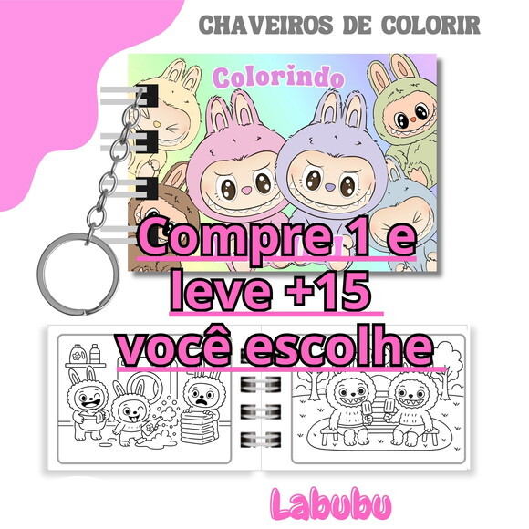 Arquivo Digital Mini Livro de Colorir Labubu #7101