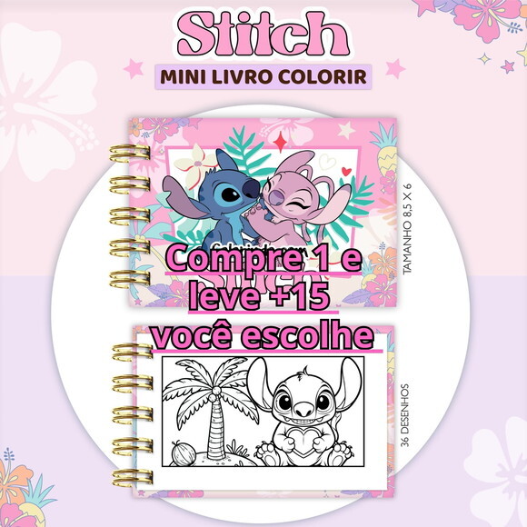 Arquivo Digital Mini Livro de Colorir Stitch #6766