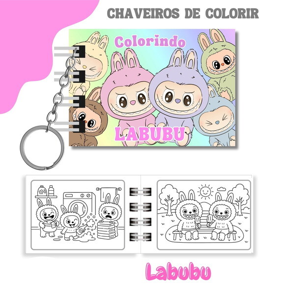 Arquivo Digital Mini Livro de Colorir Labubu #7101