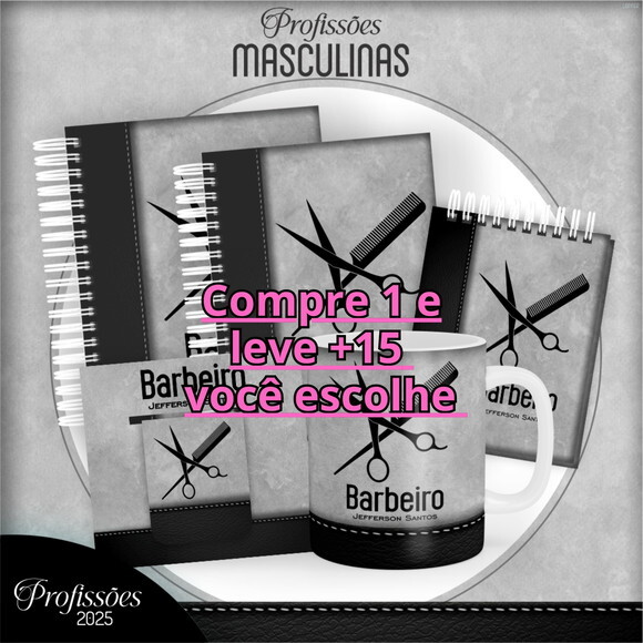 Arquivo Digital Pack Agendas Profissões 2025 Masculino #6126