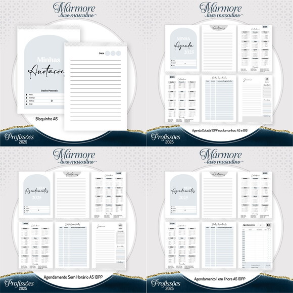 Arquivo Digital Pack Agendas Profissões 2025 Masculino #6127