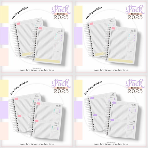 Arquivo Digital Pack Miolo Agenda Feminina 2025 #6046