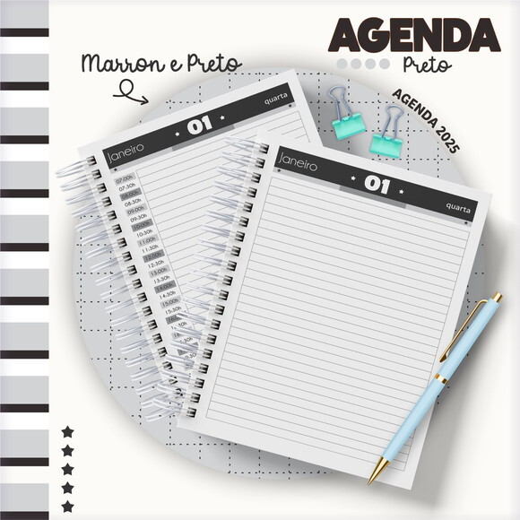 Arquivo Digital Pack Miolo Agenda Masculina 2025 #6045