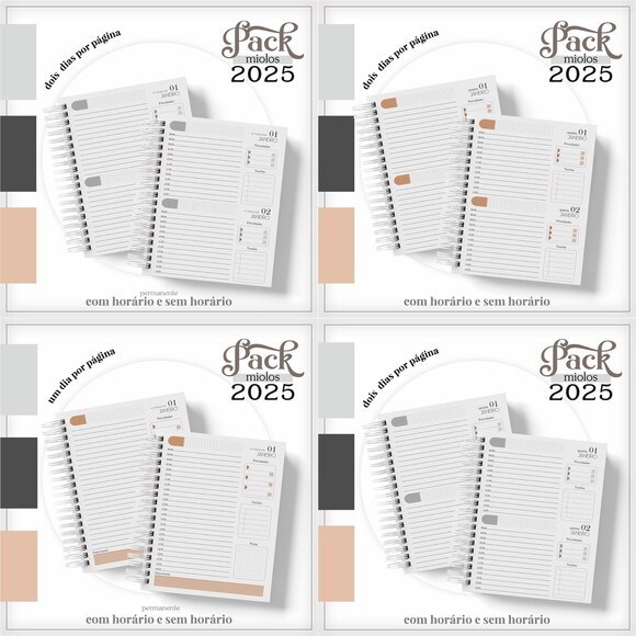 Arquivo Digital Pack Miolo Agenda Masculina 2025 #6044