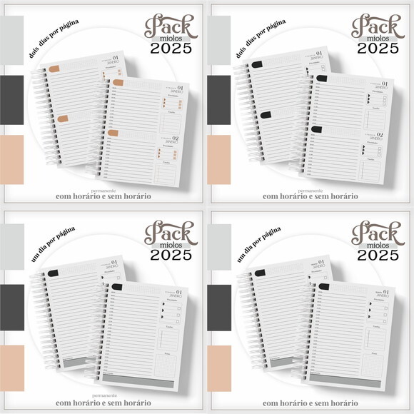 Arquivo Digital Pack Miolo Agenda Masculina 2025 #6044