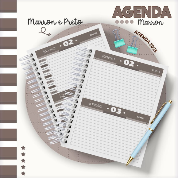 Arquivo Digital Pack Miolo Agenda Masculina 2025 #6045