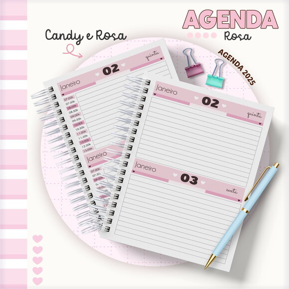 Arquivo Digital Pack Miolos Agenda Rosa 2025 #6047