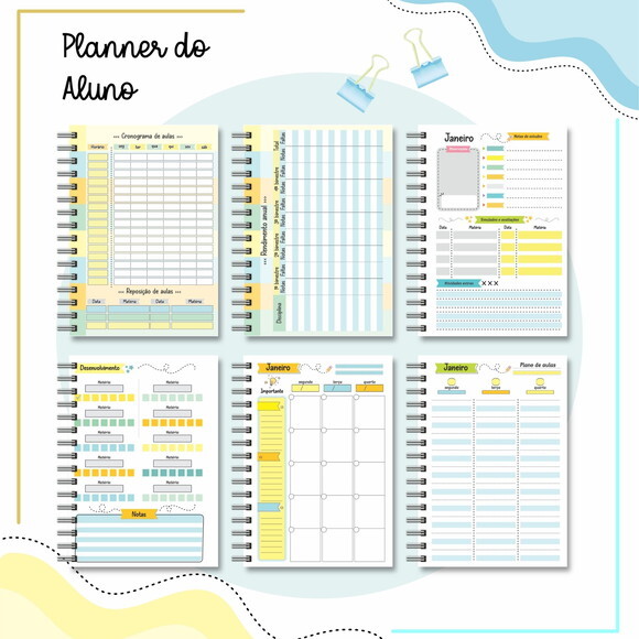 Arquivo Digital Planner do Estudante #6325