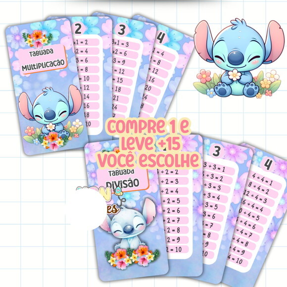 Arquivo Digital Tabuada Stitch #7705