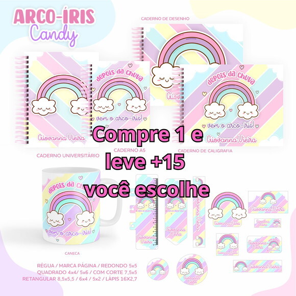 Arquivo Digital Volta Ás Aulas Arco Íris Candy #3602