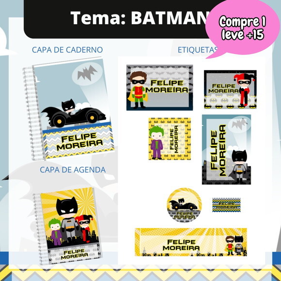 Arquivo Digital Volta às Aulas Batman Cute #3643