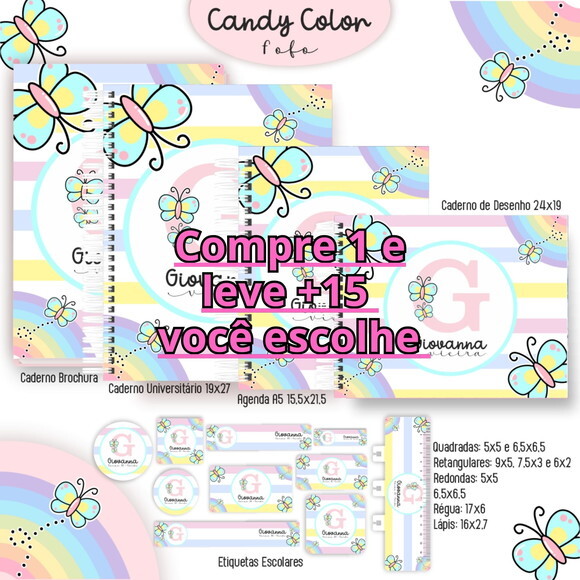 Arquivo Digital Volta Ás Aulas Candy Color Fofo #6286