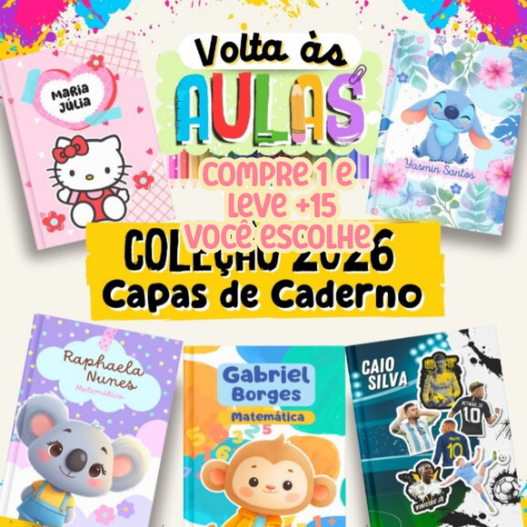 Arquivo Digital Volta às Aulas Capas de Caderno 2026 #7696
